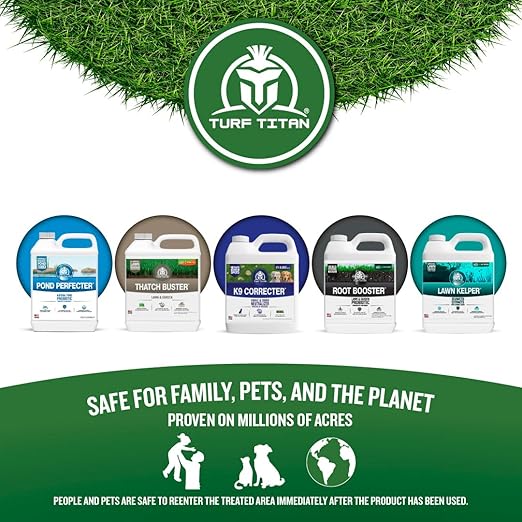 Turf Titan Lawn Striper - Iron & Nitrogen Fertilizer to Promote Dark-Green, Stripe-Defined Turfs - Kids & Pet Safe, Natural - Stunning Green Grass Fertilizer - Covers up to 8,000 Sq Ft