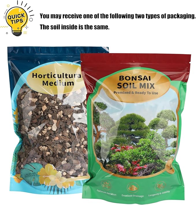 Premium Bonsai Soil Mix with Enhanced Aeration & Drainage 4qt - Professional Grade Potting Soil for Bonsai Pots