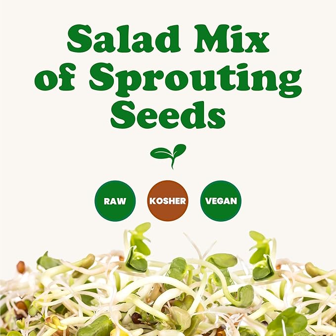 Food to Live - Salad Mix of Sprouting Seeds, 3 Pounds Broccoli, Clover, Radish, Alfalfa, Kosher, Raw, Vegan