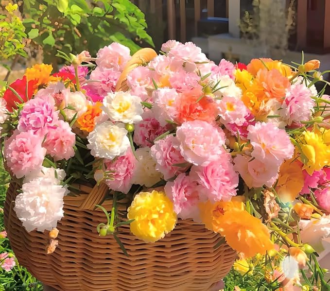 10,000+ Moss Rose Seeds – Heirloom Portulaca Seeds – Easy to Grow, Fast-Growing Annual Flower – Mixed Colors – Drought Tolerant, Non-GMO Ground Cover for Garden Landscaping