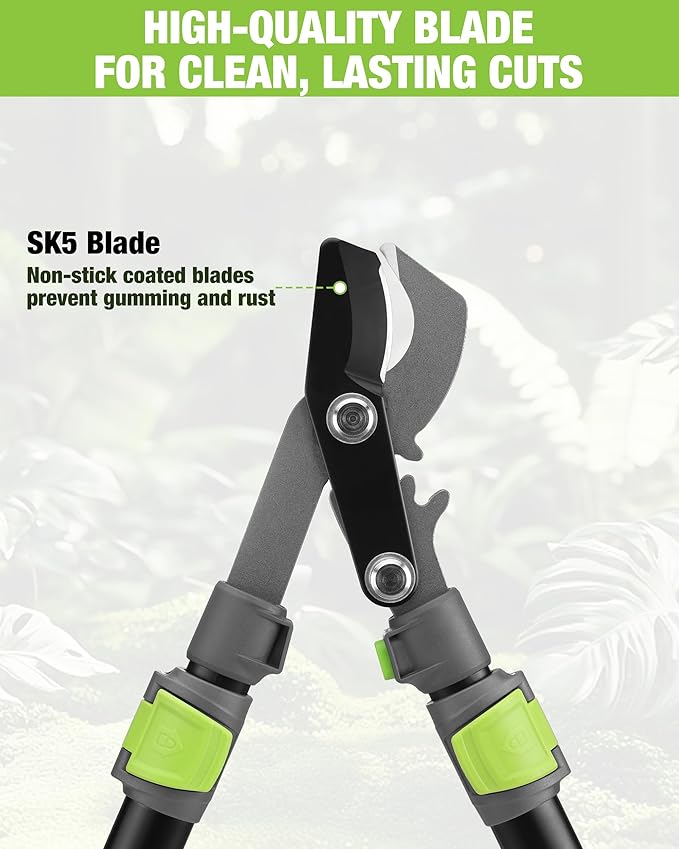 WORKPRO Extendable Bypass Lopper for Gardening, 25-37" Branch Cutter with 1.5" Cutting Capacity, Heavy Duty Pruning Shear Featuring Gear System for Tree Trimming, Tree Cutter Handheld with SK5 Blade