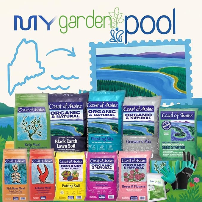 Coast of Maine SC1000 Schoodic Composted Manure Blend Conditioner 1 cf with My Garden Pool 7-in-1 Soil Test Strips, 20 ct. and Claw Gardening Gloves