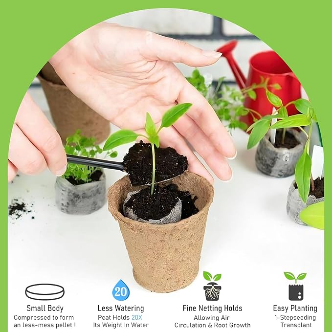 Legigo 200 Pcs 30mm Seed Starter Peat Pellets Pods for Seedlings- Compressed Seed Starting Pellets Seed Starter Pods Plugs Soil Peat Pods for Starting Seeds, Garden Planting Herb Flower Vegetables