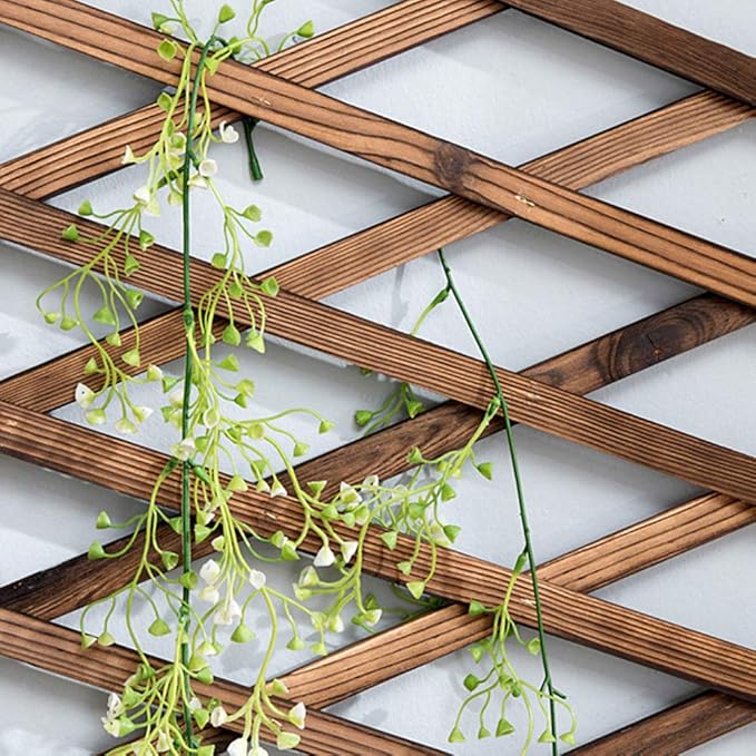 CALIDAKA Wooden Expandable Plant Trellis for Climbing, Hanging & Wall Decor