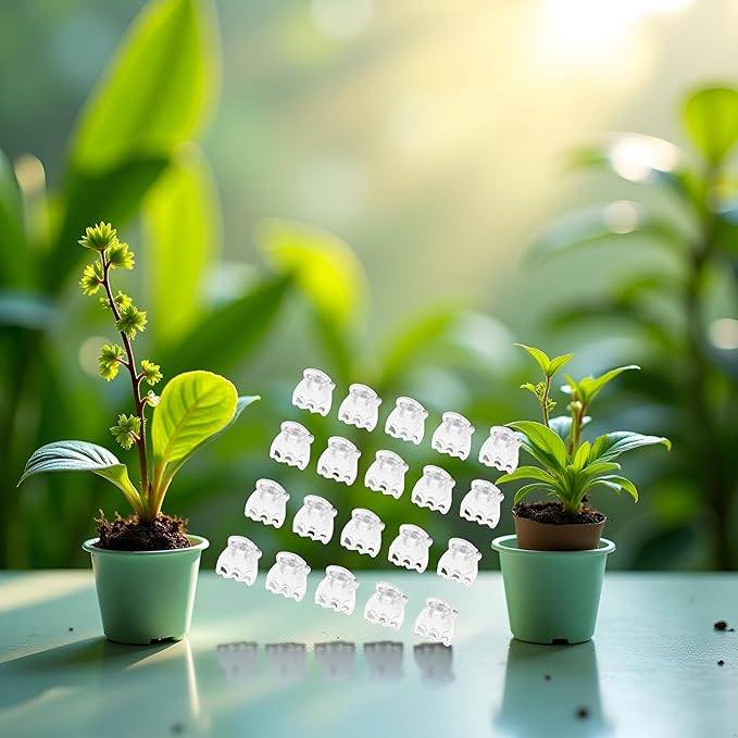 50Pcs Plant Orchid Clips Flowers Support Clear Fixer for Garden Vine Stem Plants Climbing Clasp Transparent 6 Claws Orchid Clips Plastic Butterfly Plant Support Structures