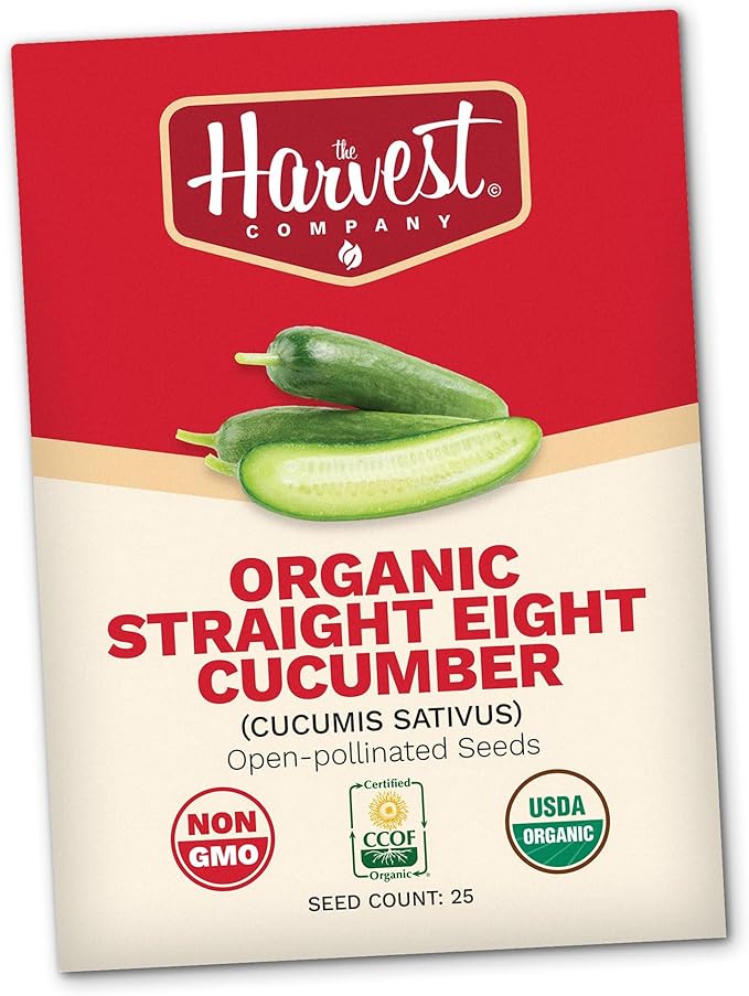 The Harvest Company Organic Seeds Collection – USDA Certified, Non-GMO, Open-Pollinated for Indoor & Outdoor Planting (Organic Straight Eight)
