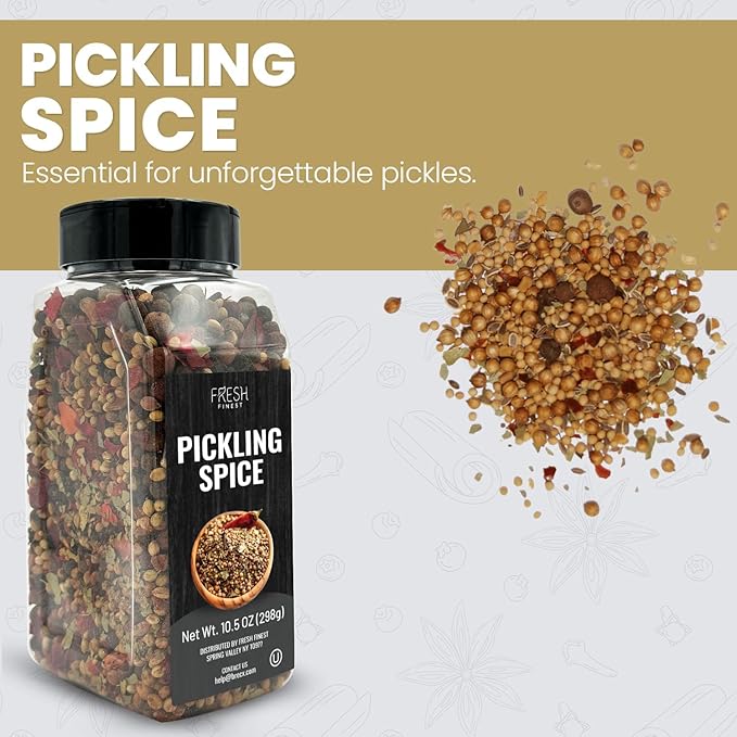 Fresh Finest Pickling Spice – 10.5 oz Pickling Spice Mix for Canning Pickles – Premium Mixed Spices with Intense Flavors – Ideal Seasoning Mix for Homemade Canned Pickles