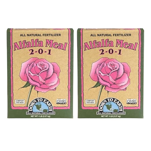 Down To Earth All Natural Fertilizers Organic Alfalfa Meal - Plant Food for Roses, Bulbs, Flowers and Ornamentals 2-0-1, 4 lb (2 Pack)