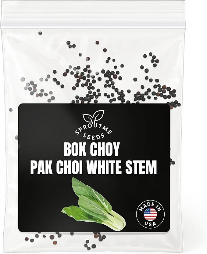 Fall & Winter Bok Choy Pak Choi Seeds for Indoor & Outdoor Planting – 300+ Non-GMO Heirloom Chinese Cabbage, Fast-Growing, High Germination (Brassica rapa chinensis)