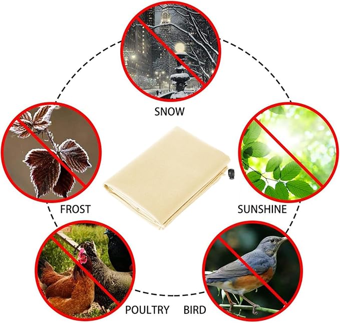 Homimp Plant Covers Freeze Protection, 4 Pack Frost Covers with Zipper Drawstring (71" x 47.3") Plant Protection Cover Bags for Outdoor Winter Frost Cold Weather Shrubs Trees Jacket Covers(Yellow)