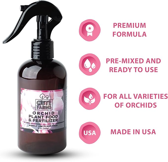 Cute Farms Orchid Plant Food Fertilizer Mist (Two - 8 oz. Spray Bottles)