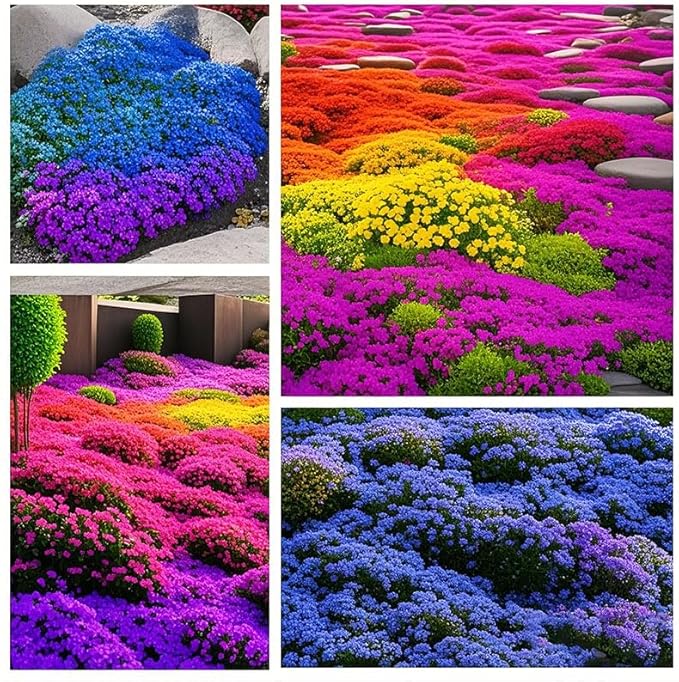 15500+ Mix Magic Perennial Creeping Thyme Seeds for Planting, Thymus Serpyllum Heirloom, Ground Cover Plants