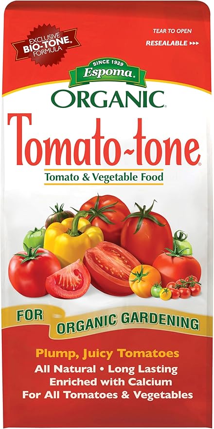 Espoma Organic Tomato-Tone 3-4-6 with 8% Calcium. Organic Fertilizer for All Types of Tomatoes and Vegetables. Promotes Flower and Fruit Production. 4 lb. Bag