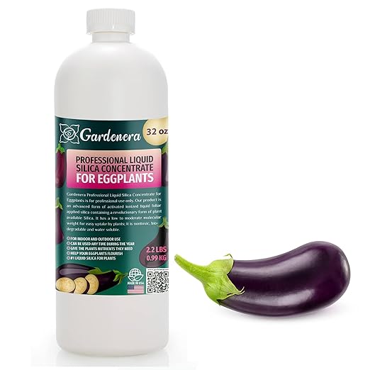𝐏𝐑𝐎𝐅𝐄𝐒𝐒𝐈𝐎𝐍𝐀𝐋 Liquid Silica Plant Supplement - 32oz - Eggplants Plants Liquid Silica Boost Fertilizer - Stronger Stems & Healthy Leaves for Indoor & Outdoor Eggplants (Makes 180 Gallons)
