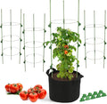 4 Pack 35.4" Tall Tomato Cages for Pots and Containers, Adjustable Tomato Plant Support with Sliding Clips, Plastic-Coated Metal Tomato Trellis Cage for Patio, Raised Bed & Garden Vegetables