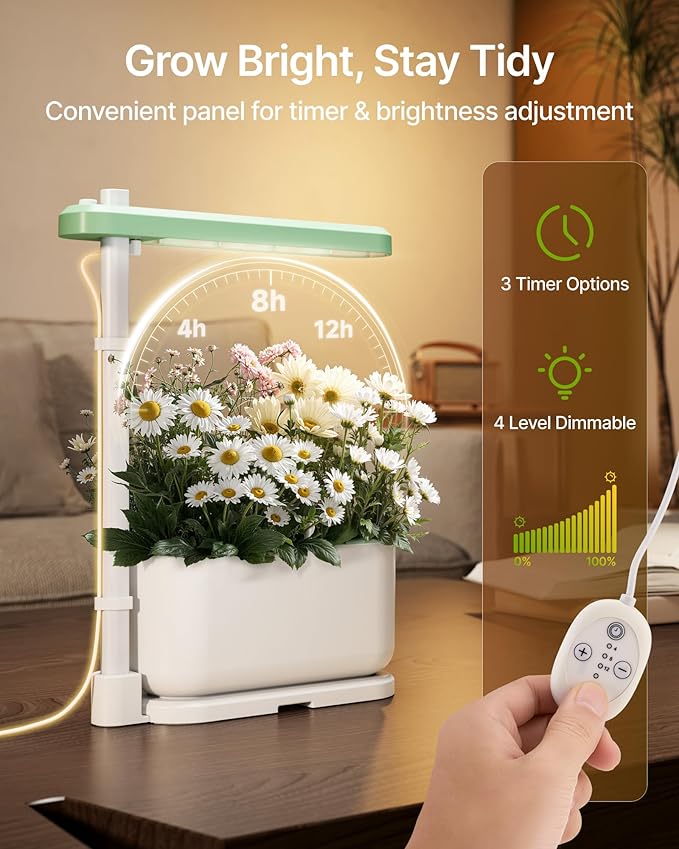 SUNCOZE Hydroponics Growing System Kit with 3 Pods – Full Spectrum LED Grow Light, Adjustable Height Indoor Herb Garden, Compact Hydroponic System for Beginners，Gardening Gifts