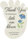 Seed Bloom Footprint-Shaped Seed Paper – 24 pcs Blue Shower Favors for Guests with Wildflower Seeds, Writable & Plantable, Gender Reveal, Birthday Gifts for Guest