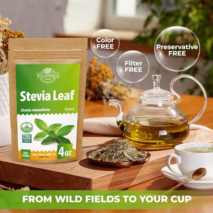 4 oz. Dried Stevia Leaves Herbal Tea (Stevia Rebaudiana) - 113g Leaf Leaves Herb Tea Estevia