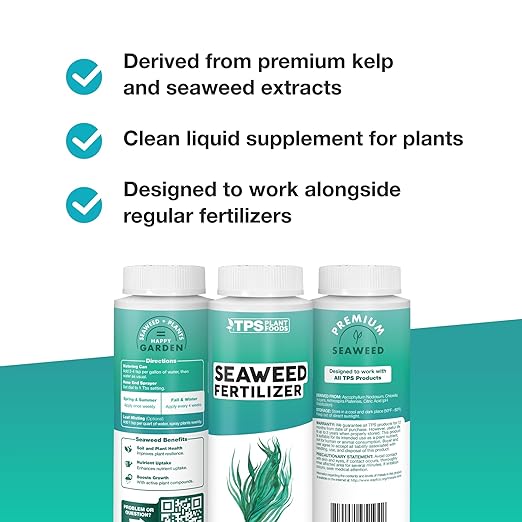 Seaweed Fertilizer – Organic Kelp Plant Food for All Plants, Boosts Nutrient Uptake for a Lush, Vibrant Garden, 32 oz