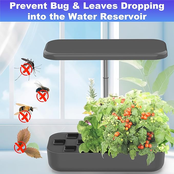 Plant Spacer Kit Compatible with Idoo, LYKO, QYO for Square Seed Pods, Grow Plant Deck Openings for Indoor Hydroponic Growing System, Square Spacer Cover Lid Accessories, Square (Black, 12Pack)
