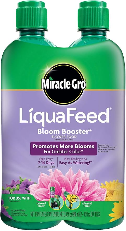 Miracle-Gro LiquaFeed All Purpose Plant Food Advance Starter Kit and Bloom Booster Flower Food Bundle: Feeding as Easy as Watering