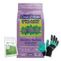 Coast of Maine RH6501 Rhody, Azalea & Berries Plant Food 12 LB – Organic Fertilizer for Acid-Loving Plants with My Garden Pool Soil Test Strips & Gardening Claw Gloves