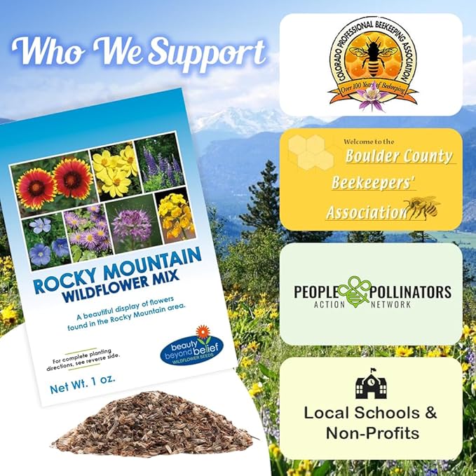 Rocky Mountain Wildflower Seed Mix 1oz - Premium Wildflower Seed Mix for Mountain Elevations 1oz