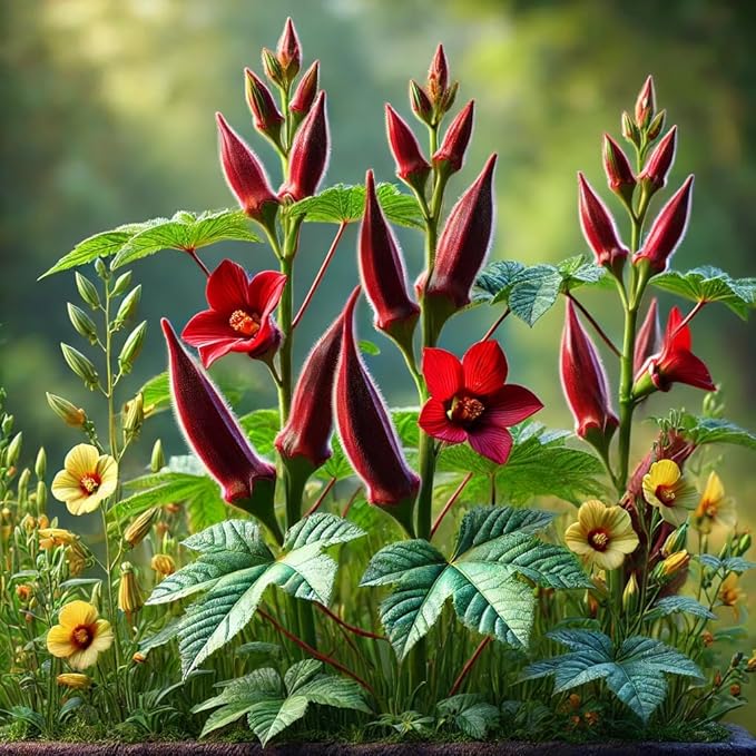 Red Okra Seeds – Abelmoschus Esculentus | Vibrant Red Pods | Heat-Tolerant & Nutritious Vegetable
