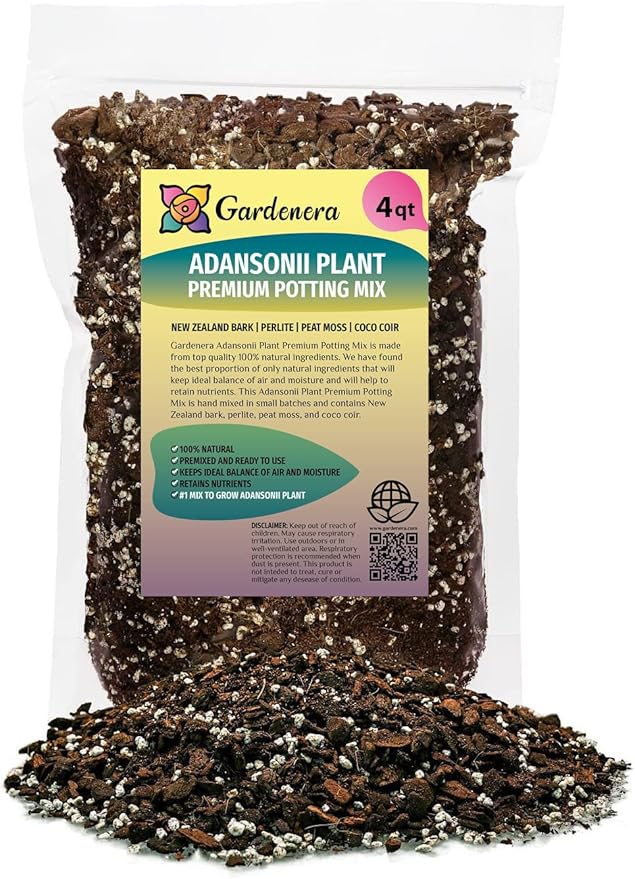 Gardenera Monstera ADANSONII Plant Soil: Expert Blend for Optimal Growth & Root Development - 4 Quart