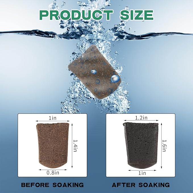 Amyhill Hydroponic Sponges Grow Starter Pods Organic Growth Sponge Starter Plugs for Plant Cloning Growing (200 Pieces)