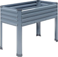 DIIYIV Galvanized Raised Garden Bed with Legs,2PCS 48×18×30in Elevated Planter Box for Backyard,Outdoor Garden, Patio, Balcony, 300lb Capacity,Grey
