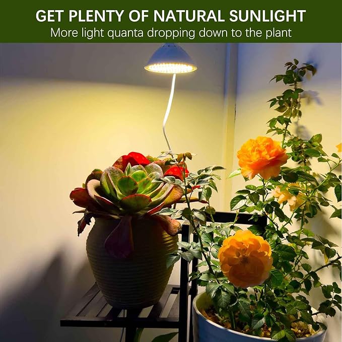 LED Grow Light Bulb, Full Spectrum E26 Plant Light Bulbs for Indoor Plants, 3000K Warm White with High PPFD 300μmol/(m²·s) for Seed Starting, Herbs, Succulents, Greenhouse, Hydroponics