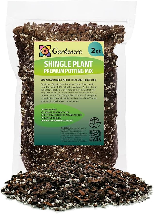 GARDENERA Shingle Plant Soil Mix - Specially Formulated for Strong Root Development - 2 Quart