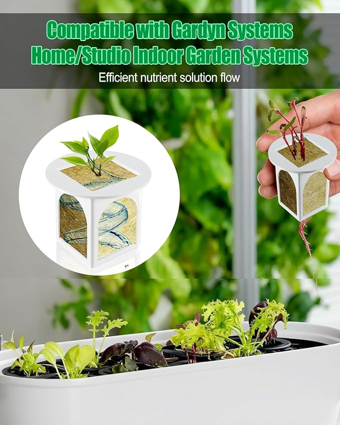 Hydroponic Planting Cup, Hydroponic Growing System Compatible with Gardyn Home/Studio Indoor Garden System, 5 Pack, White
