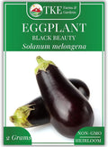 TKE Farms & Gardens - Black Beauty Eggplant Seeds for Planting, 2 Grams, 400+ Heirloom, Non-GMO Seeds, Ideal for Gardens, Containers, or Raised Beds, Easy-to-Follow Instructions, Solanum melongena