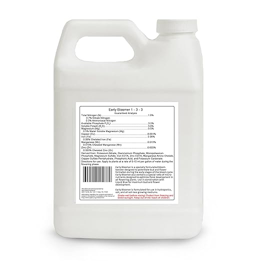 Early Bloomer Bloom Booster Quart (32 oz) Blue Planet Nutrients | Phosphorous & Potassium Supplement | for All Fruiting & Flowering Plants