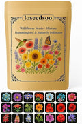 Wildflower Seeds Mix – 7500+ Non-GMO Flower Seeds for Planting, 1oz Bulk Pack, 23 Varieties for Hummingbird & Butterfly Garden, Covers 100 Sq Ft – Pollinator Friendly by Loseedsoo