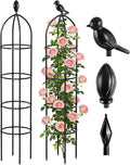 Obelisk Trellis for Climbing Plants, 6 Ft Garden Obelisk Trellis Rustproof Plastic Coated Metal Vine Plant Support Cage for Pots, Morning Glory, Clematis, Rose, Indoor and Outdoor Use, 1 Pack