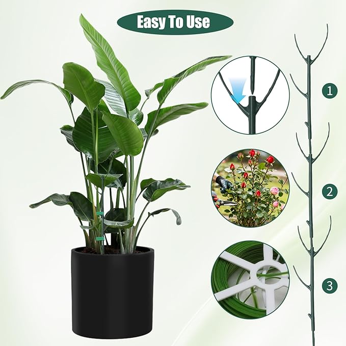 10 PCS Stackable Plant Supports, Supports Structural Plants, Tall Potted Plants, Ideal for Climbing Plants, Suitable for Indoor and Outdoor Gardening