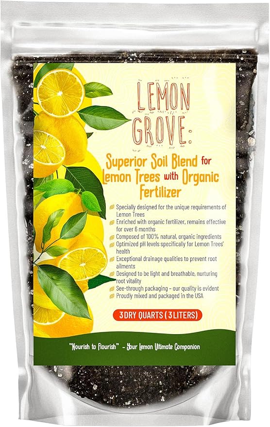 GARDENWISE Organic Lemon Tree Soil – Citrus Potting Mix with Organic Fertilizer – Ideal for Potted Lemon Trees, Meyer Lemons & Citrus Plants – Chunky, Indoor & Outdoor (2 QUARTS)
