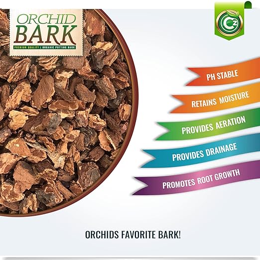Organic Orchid Potting Bark - Made in USA Premium Garden Soil Amendment for Root Development of Phalaenopsis, Cattleyas, Indoor/Outdoor Plants & Reptile Terrarium Bedding! Chunky Fir Bark. OMRI Listed