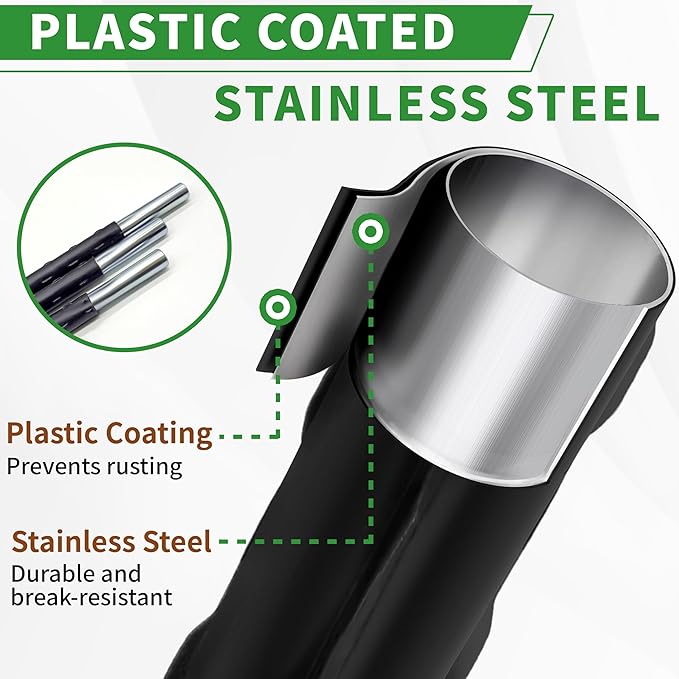 1 Pack Umbrella Trellis for Climbing Plants, 65 Inch Tall Adjustable Plant Support for Outdoor Indoor Garden, Sturdy Metal Core with Plastic Coating, Black