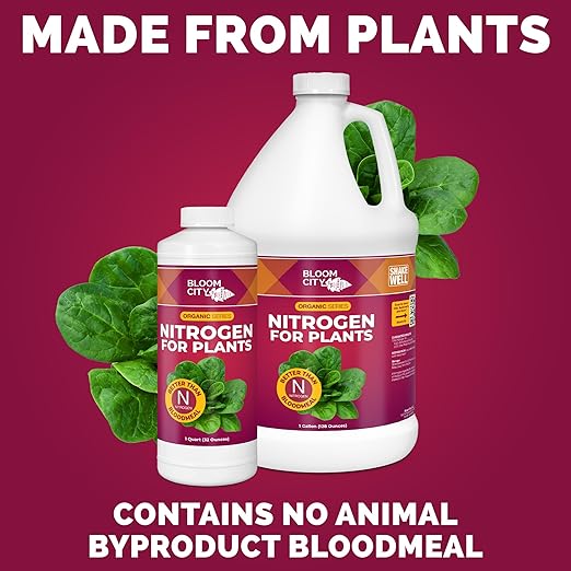 Bloom City's Organic Nitrogen - Liquid Fertilizer for Lawns - Nitrogen Fertilizer for Lawns & Gardens, Quart (32 oz)