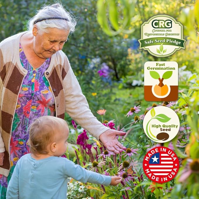 Monarch Butterfly Rescue Wildflower Seed Packet - 1oz, Open-Pollinated Wildflower, No Fillers, Annuals, Perennials and Milkweed Seeds for Monarch Butterfly 1oz