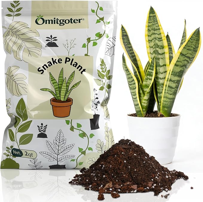 Organic Snake Plant Potting Soil 4qt- Well-Draining Nutrient-Rich Mix for Healthy Roots & Faster Growth, Natural Soil for Sansevieria Plants