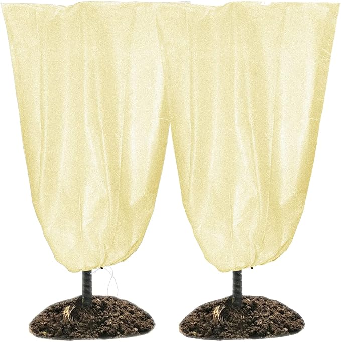 SKARUMMER Winter Plant Covers Freeze Protection 47.2 x 70.8 Inch Garden Frost Tree Blanket Shrub Covers with Drawstring & Zipper for Cold Weather Frost Protection Sun Protection (2 Pack)