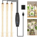 RWNTAO 3 Head 7.8 Inches LED Grow Light Strips, Grow Lamps for Indoor Plants Full Spectrum 3000K, 72 LEDs Plant Light Strips with 3/9/12H Timer, 10 Dimmable Levels for Seedling Succulent