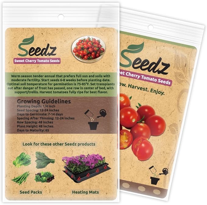 Organic Tomato Seeds, APPR. 75, Sweet Cherry Tomato, Vegetable Seeds, Certified Organic, Non GMO, Non Hybrid, USA