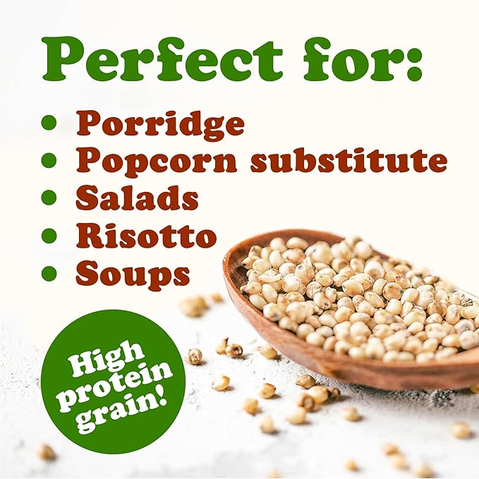 Food to Live Organic Great Plains White Sorghum Grain, 1 Pound – Whole Ancient Groats. High Fiber. No-GMO. Raw Milo Seeds. Vegan, Kosher, Bulk