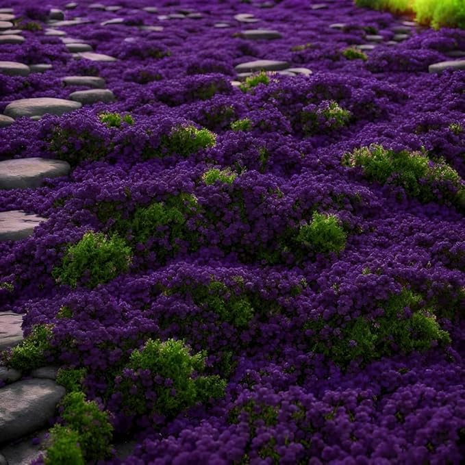 20000 Purple Creeping Thyme Seeds for Planting Outdoor,Creeping Phlox Ground Cover Seeds,Perennial Flower Seed Plant Non-GMO Heirloom Thyme Thymus Serpyllum Seed in Home
